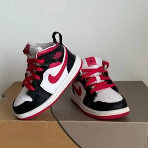 Nike Air Jordan 1 Mid TD Retro Berry White Black Toddler - Size 6 C